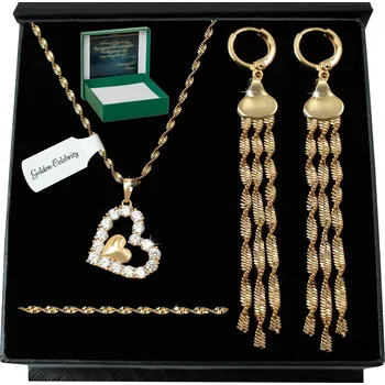 Obraz ZLATÁ SOUPRAVA ŠPERKŮ, DÁREK PRO ŽENU, DÍVKU, MANŽELKU K SVÁTKŮM