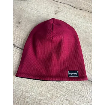 Čepice Natuty Čepička homeless s fleecem - bordó žebrovaná Velikost: 46-48