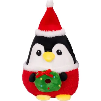 plyšák Kawaii Xmas zvířátko plyšové ve vánočním oblečku Tučňák
