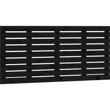 Čelo postele, černé, 146x3x63 cm, masivní borové dřevo