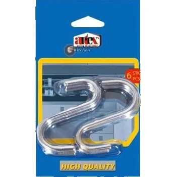 Věšák Háček S chrom 7cm 6ks ARTEX KUTIL Sklad7 9380306.00 (KUTIL Sklad7)