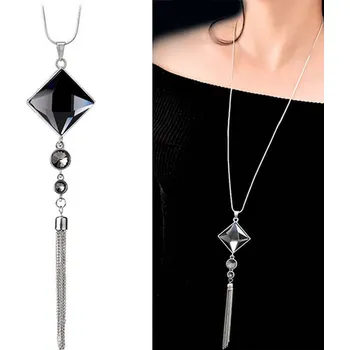 Náhrdelník B-TOP Dámský dlouhý náhrdelník BLACK ELEGANCE