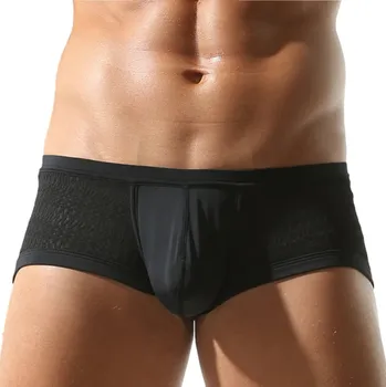 Slipy Krajkové černé mini boxerky průsvitné Velikost: M-L