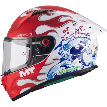 Helma na motorku MT Helmets Integrální helma na motorku MT Targo S Yamanaka A5 bílo-červeno-modrá M