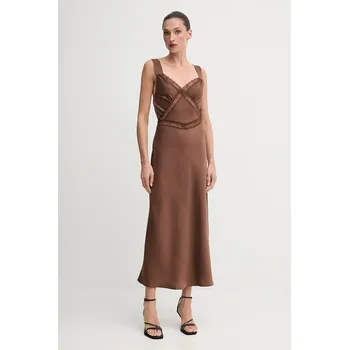 Dámské šaty Šaty Bardot 58603DB hnědá 89X, vel. XL