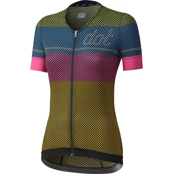 cyklistický dres Dotout glory w dámský cyklistický dres - lime/light blue/pink/yellow Velikost: XL