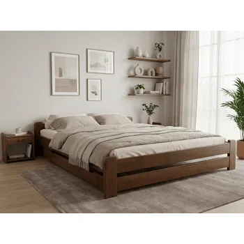 Nábytek Postel Emily 180x200 cm, dub Rošt: Bez roštu, Matrace: Matrace Sommera 18 cm