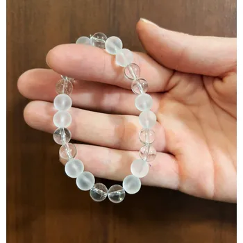 KŘIŠŤÁL - náramek kuličky kombinovaný DUO 8 mm - MINERÁLNÍ KAMENY