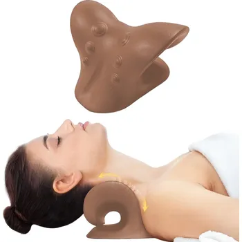 Masážní přístroj inSPORTline Podložka pro natažení krku a uvolnění krční páteře Muneal mocha mousse