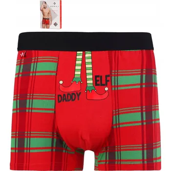 Boxerky Pánské vánoční boxerky ELF Dárek Bavlna MORAJ 1 Ks. XXL