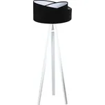 BPS koncept Stojací lampa Galaxy, v.146cm, černo-bílé stínidlo, 1xE27, ø 50 cm Barva podstavy: Bílá