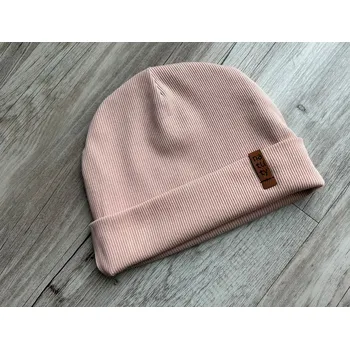 Čepice Natuty Čepička homeless 2v1 ohrnovatelná - Žebrovaná pudrová Velikost: 49-51