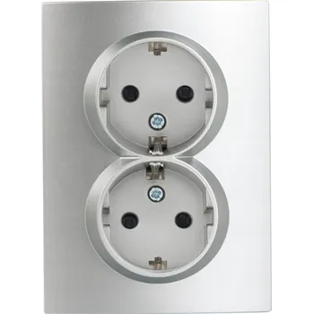 Elektrická zásuvka Kanlux stříbrná nástěnná Elektrická Zásuvka