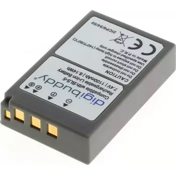 DigiBuddy Baterie Olympus BLS-5 1100mAh Li-Ion 7.2V / 7.4V, akumulátor pro digitální fotoaparáty, nahrazuje originál