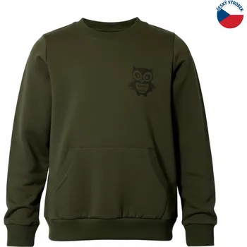 Dívčí mikina ZÁHOŘÍ Rudel ZÁHOŘÍ Dětská mikina s kapsou - zelená sova Velikost: 134/140