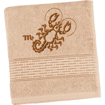 Ručník Bellatex Froté osuška proužek s výšivkou znamení zvěrokruhu Béžová