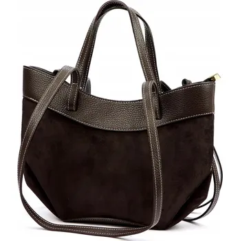 Vera Pelle kabelka z pravé kůže hnědá