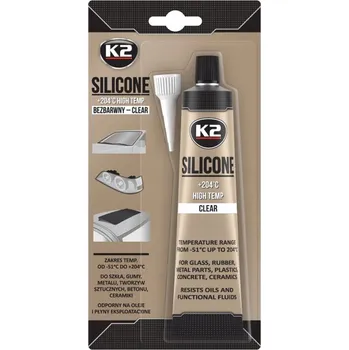autokoberec K2 bezbarvý silikon 85 g +204 °C pružný neutrální těsnící materiál