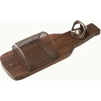 Otvírák Nástěnný otvírák na lahve s dřevěným lapačem zátek