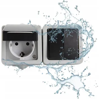 Elektrická zásuvka Hermetická Elektrická Zásuvka Kanlux černá