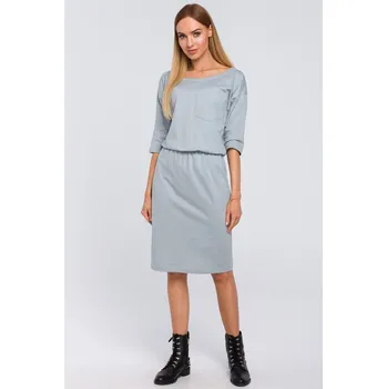 Dámské šaty VÝPRODEJ DÁMSKÉ LEŽÉRNÍ ŠATY MIDI SPORTOVNÍ POHODLNÉ ŠEDÉ 42 XL