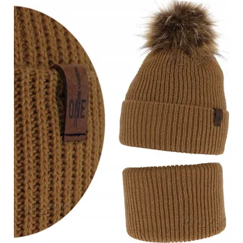 Čepice Karamelová TEPLÁ zimní souprava ČEPICE + NÁKRČNÍK vel. 50-54 FLEECE 4-8 let