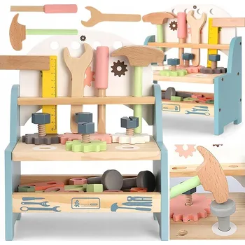 Dřevěná hračka Sada dřevěného nářadí pro děti, dřevěná dílna pro kutily