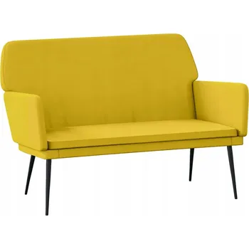 Lavice, žlutá, 108x79x79 cm, čalouněná sametem