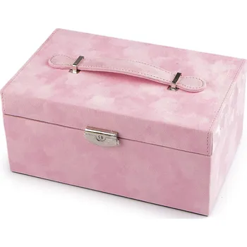 Šperkovnice Stoklasa Šperkovnice 2 v 1 uzamykatelná růžová semiš