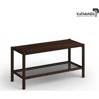 Botník KATMANDU Police na boty z dubového dřeva Campi, Tabák