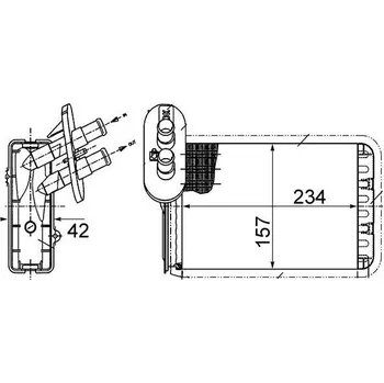 Výměník tepla Výměník tepla, vnitřní vytápění MAHLE AH 164 000S