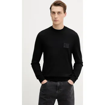 Pánský svetr Vlněný svetr Armani Exchange pánský, černá barva, XM001329 AF11982 XM001329.AF11982 99X, vel. XL