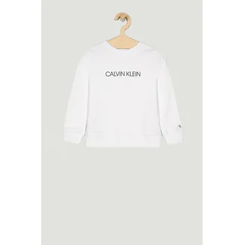 Chlapecká mikina Calvin Klein Jeans - Dětská bavlněná mikina 104-176 cm IU0IU00162 bílá 00X, vel. 176