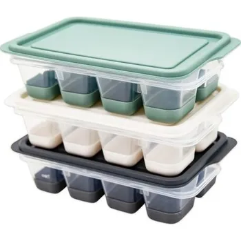 Tvořítko na led Forma na led PH/silikon s víčkem 8 kostek, sada 3ks DUNYA MINI KUTIL Sklad7 440608.00 (KUTIL Sklad7)