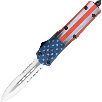 kapesní nůž CobraTec Medium FS-3 Cerakote Dýka s americkou vlajkou, oboustranně zoubkovaná 06CT114