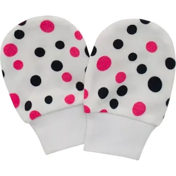 Módní doplněk ESITO | Rukavice bavlna potisk puntík Rich pink - puntík růžová / 68