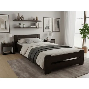 Nábytek Postel Laura 90x200 cm, ořech Rošt: S lamelovým roštem, Matrace: Matrace Coco Maxi 20 cm