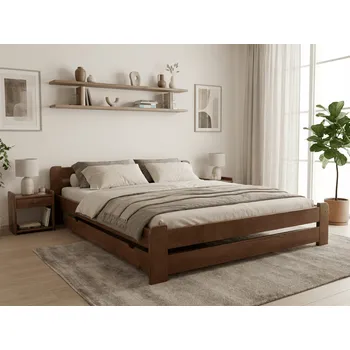 Nábytek Postel Laura 160x200 cm, dub Rošt: S lamelovým roštem, Matrace: Matrace Deluxe 10 cm