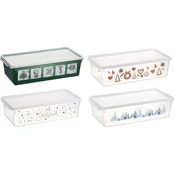 Dóza na potraviny MIRA plast Box na cukroví 5 l, 38 x 19 x v.10,5 cm, dekory mix