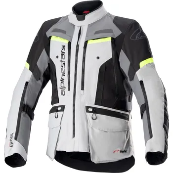 Moto bunda Bunda na motorku Alpinestars Bogota PRO Drystar šedo-černo-fluo žlutá 3XL