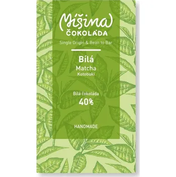 Čokoláda Bílá 40% s Matchou - Míšina čokoláda, 50g