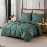 Flanelové povlečení z mikrovlákna ZEFELLE tmavě zelené Rozměr povlečení: 70 x 80 cm | 140 x 200 cm, 140x200 / 70x90 cm, 200x220 + 2 polštáře 70x90 cm