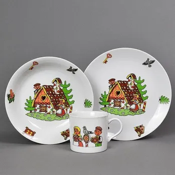 Jídelní set Dětská jídelní sada 3 dílná porcelán PERNÍKOVÁ CHALOUPKA KUTIL Sklad7 4471010.90 (KUTIL Sklad7)