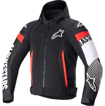 Moto bunda Bunda na motorku Alpinestars Zaca Air Waterproof černo-bílo-fluo červená S