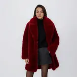 Reserved - Kabát z napodobeniny kožešiny - červená - WM911-33X - WM911-33X-XXL