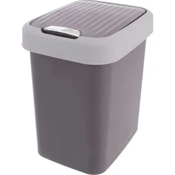 Odpadkový koš Plastový odpadkový koš 12 l šedý ORION s výklopným víkem