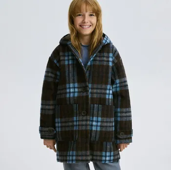 Dívčí bunda Reserved - Jednořadý kabát se směsí vlny - vícebarevná - 238EX-MLC - 238EX-MLC-122