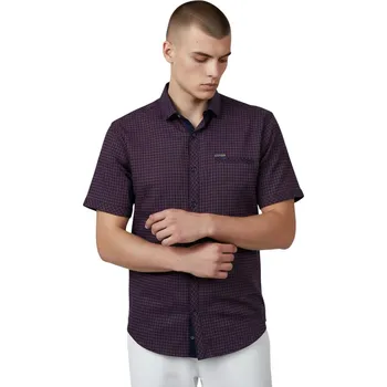 Dámská košile Rawlucci Pánská fialová společenská košile s krátkým rukávem Barva: Fialová, Velikost: L