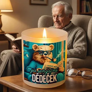 Svícen Ahome CZ Originální skleněný svícen Jsi senzační dědeček