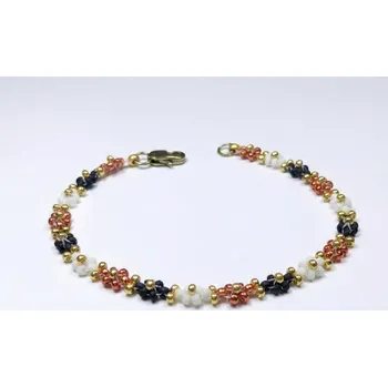 Náramek Bellakvět Náramek - Montana - PVD Gold, Miyuki Velikost: S 16 cm